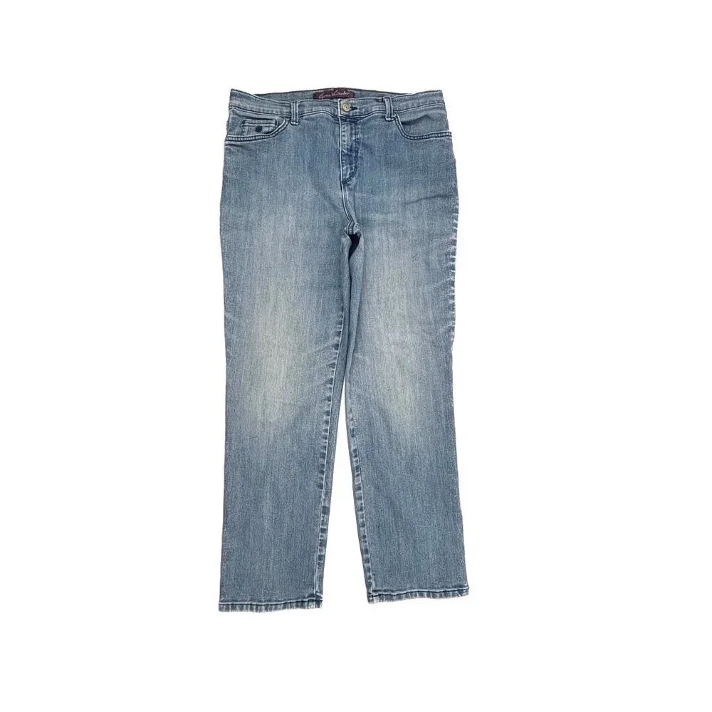 Gloria Vanderbilt Amanda Straight leg‎ Women's size 12P Medium Blue Denim Jeans